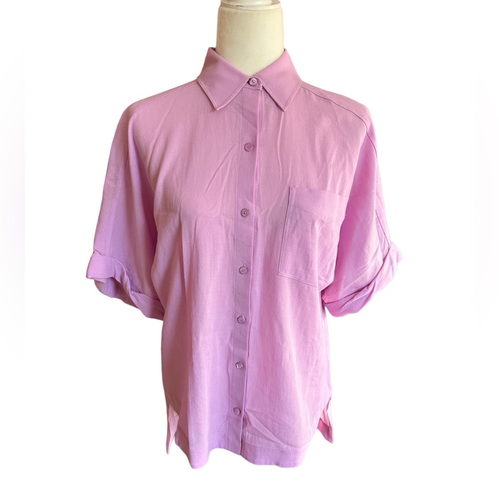 Trina Turk Bubble Gum Pink Button Down Shirt
